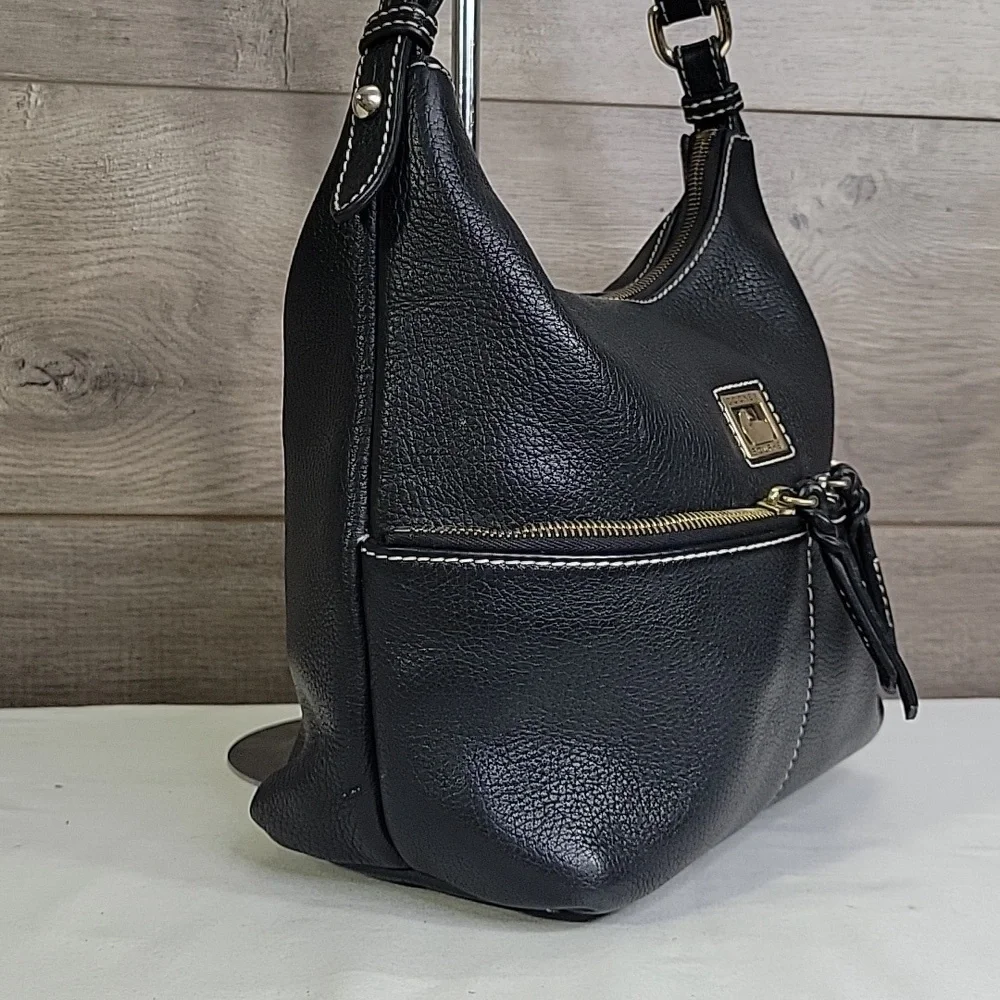 Dooney & Bourke Black Pebble Leather Shoulder Bag